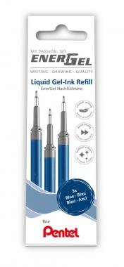 Pentel tollbetét zselés rollertollhoz tűhegyű EnerGel 0,5 mm 3 db-os - kék